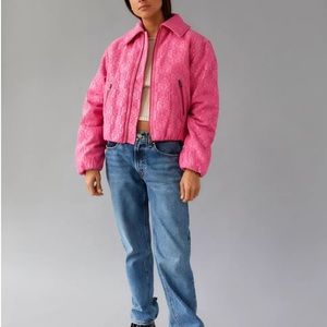 Urban Outfitters Femme Peace Sign Embossed Jacket Size XS NWT